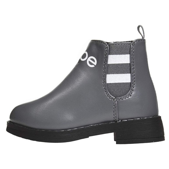 BEBE TODDLER GIRLS GREY STRIPED ANKLE BOOTS - Picture 3 of 3
